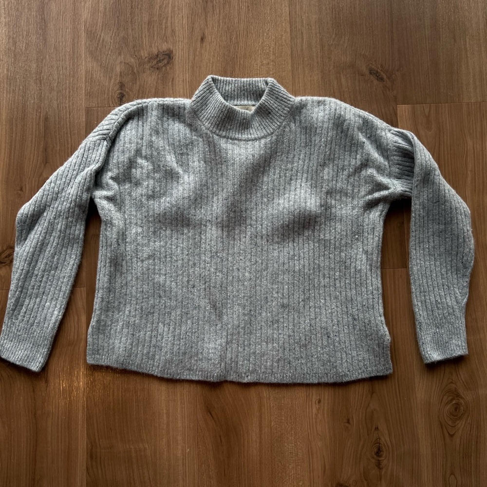 Madewell Blue Cashmere Blend Mock Neck Sweater